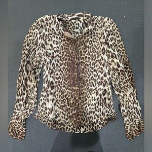 Elie Tahari Leopard Print Silk Top